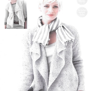 Knitting Pattern - PDF pattern download for - Spring/Summer Irish Moss Stitch Pattern Cardigan Long Sleeved or Vest Style - 6 sizes XS-XXL