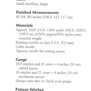 SIMPLE DESIGN PDF pattern download for Boatneck Cable Pullover Beginner/Easy image 2
