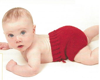 Knitting Pattern  - PDF download - BABY Retro Soaker Pattern - 6 Sizes from Preemie to Toddler - Knit on 4mm Needles