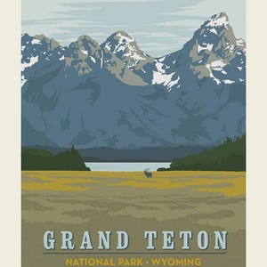 Grand Teton Nationalpark Stoff Panel von Anderson Design Group Kollektion Riley Blake Designs-P9151 -GrandTeton NationalPark Wyoming