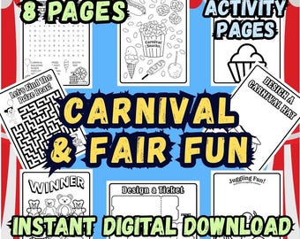 カーニバルアクティビティページ | 印刷可能な迷路、ワードサーチ、塗り絵（PDF）