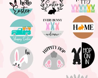 Easter Round Sign Bundle SVG and PNG files!