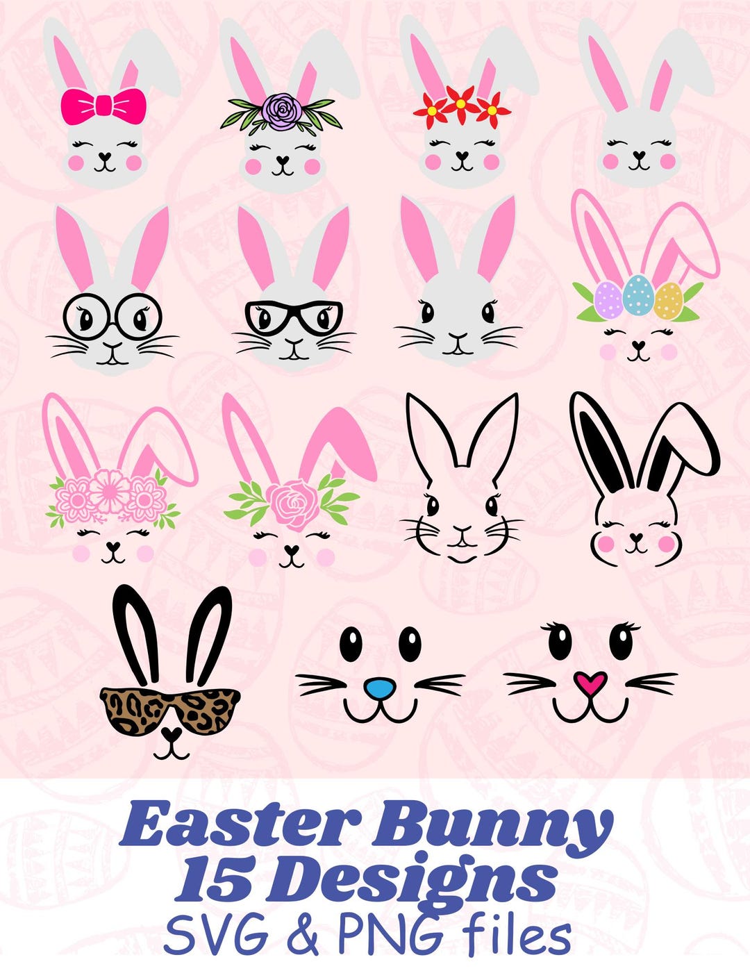 Easter Bunny Bundle SVG and PNG Files! - Etsy