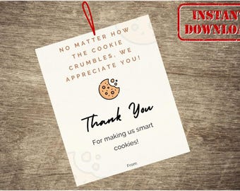Teacher Appreciation Printable sign/tags, cookies