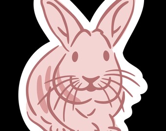 Pink Bunny Stickers PNG Files