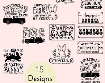 Farmhouse Easter Sign Bundle SVG and PNG files!
