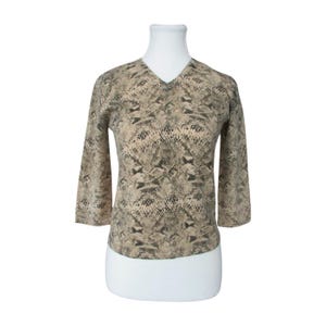 Pull en laine à imprimé peau de serpent Oscar de la Renta vintage