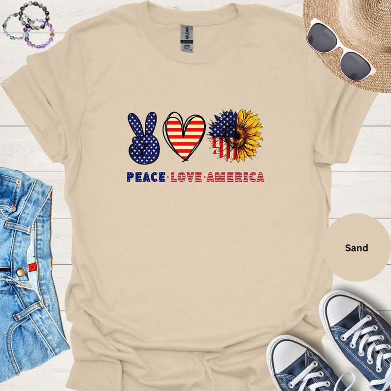 Patriot Shirt Peace Love America Shirt Independence Shirt USA Tshirt