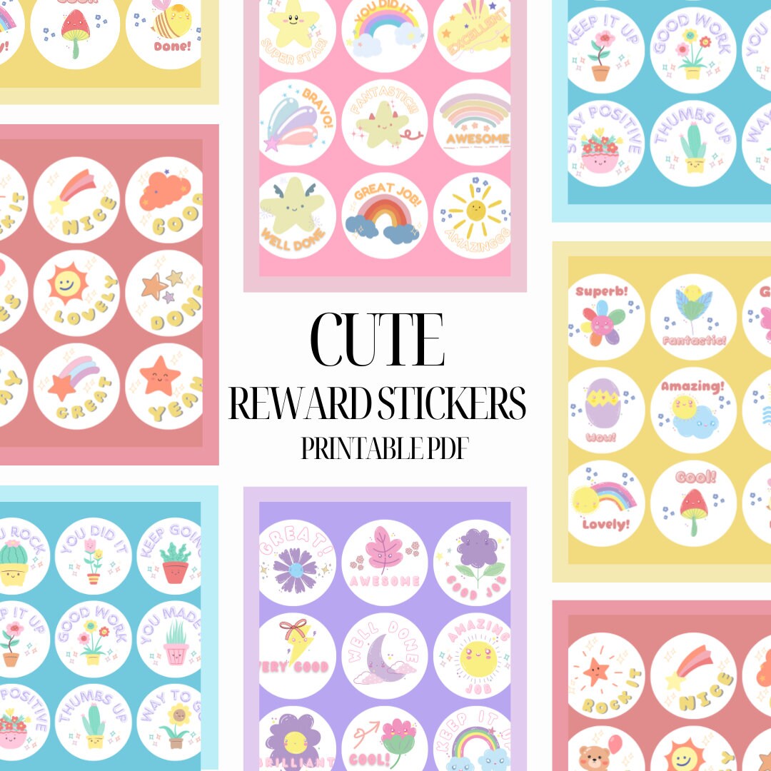 Reward Stickers Form Cute Reward Stickers Printable PDF - Etsy