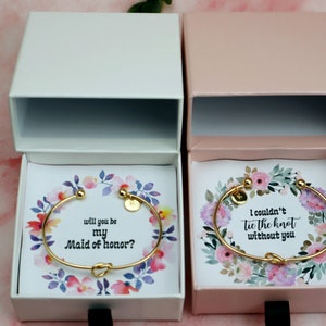 proposition pour demoiselle d'honneur/bracelets personnalisés de demoiselle d'honneur/cadeau invité mariage/ cadeau de cérémonie