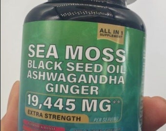 Sea Moss 7000Mg Black Seed Oil 4000Mg Ashwagandha 2000Mg Turmeric 2000Mg