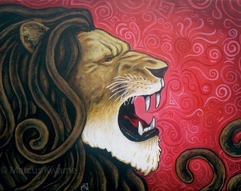 Iron Lion (Red) 8x11 print