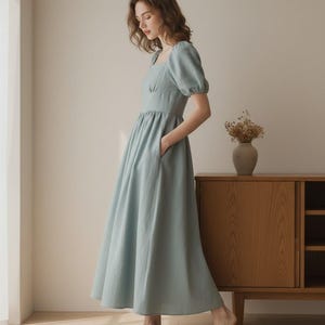 Modest Sage Green Dress With Pockets - Etsy