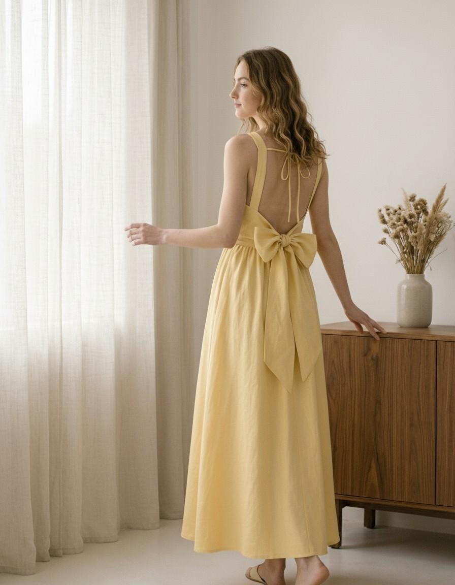 Butter Yellow Maxi Dress - Etsy
