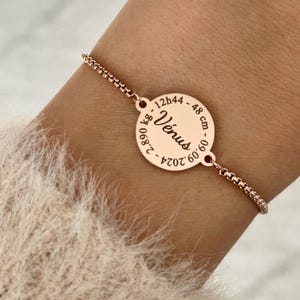 Customizable stainless steel bracelet, baby name bracelet, birth jewelry, personalized baby bracelet, Mother&#39;s Day gift