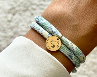 Personalized Liberty cord bracelet, wedding bracelet, personalized couple bracelet, engraved medallion bracelet, Valentine's Day gift