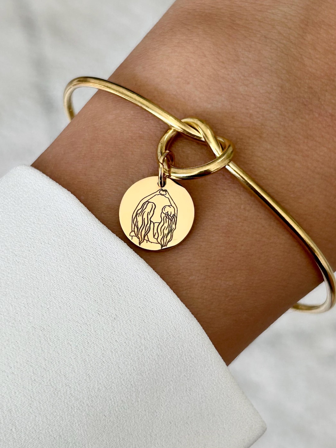 Acier Inoxydable Bracelet Avec MÃ©daille Ã Graver Bracelet Les