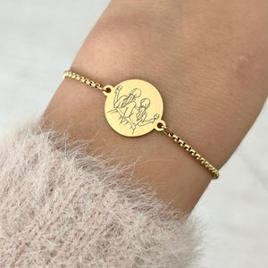 Personalized stainless steel bracelet, heart sister bracelet, round charm bracelet, adjustable chain bracelet, sister gift