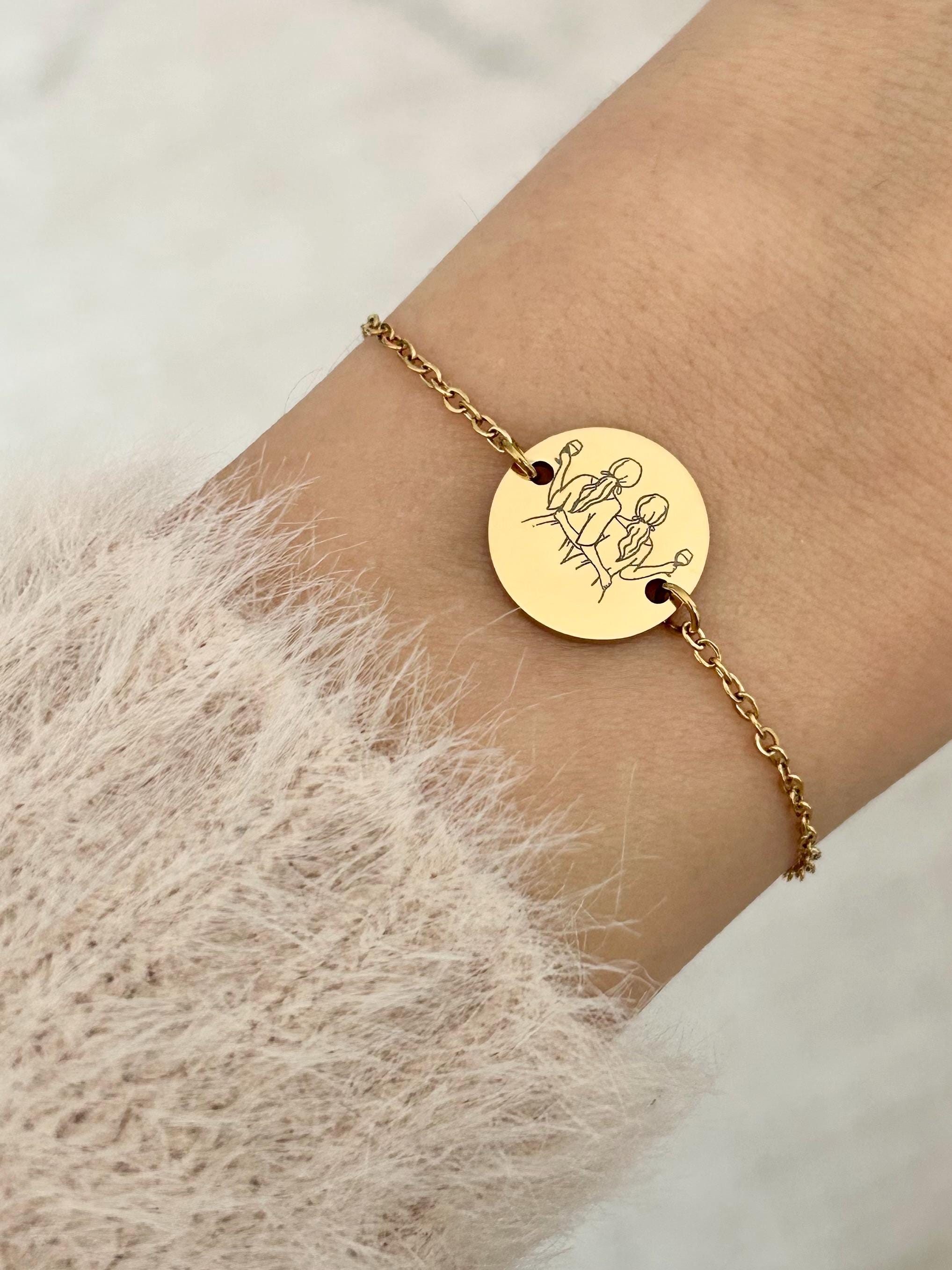 Bracciale personalizzato in acciaio inossidabile, bracciale sorella del cuore, bracciale a catena regolabile, regalo personalizzato per San Valentino da donna - Italia