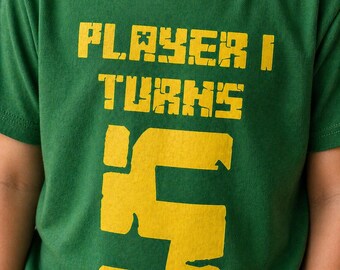 Camiseta de cumpleaños del jugador 1, camiseta de gamer para niños con la edad