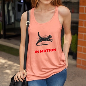 Cat Lover Women&#39;s Ideal Racerback Tank, Workout Tank Top, Running Tank, Fitness Shirt, Yoga Tank, Black Cat Shirt