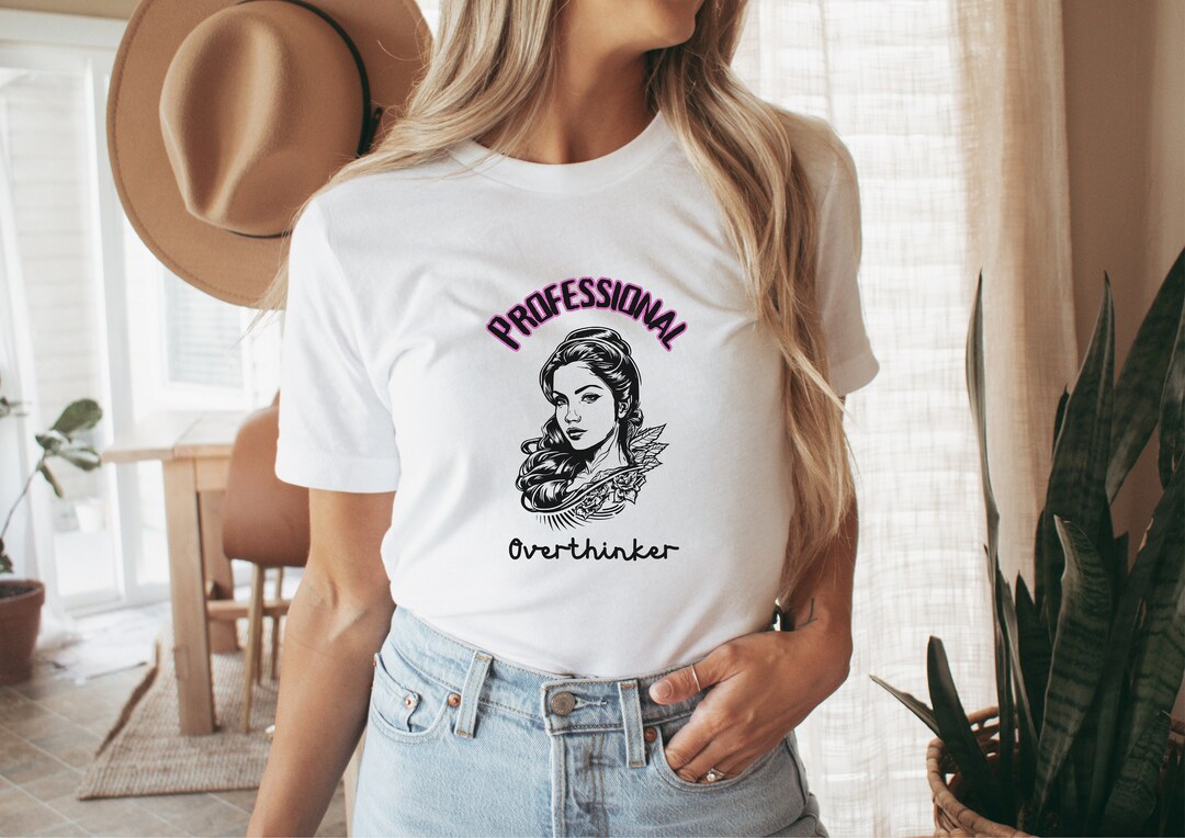 Cotton T shirt Overthinker Printed Long T-shirt For Women's main image 1