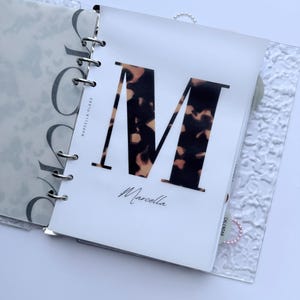 Personalised Vellum Planner Dashboard | Tortoise Shell Monogram Insert | A5, Personal A6 Ring & Discbound Planner