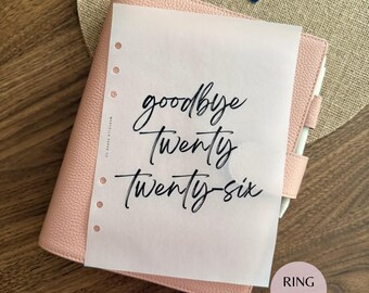 Goodbye 2026 Vellum Dashboard 2027 Planner Journal | Transparent Overlay Insert | Minimal Divider for A5 A6 LV Personal Disc Planners