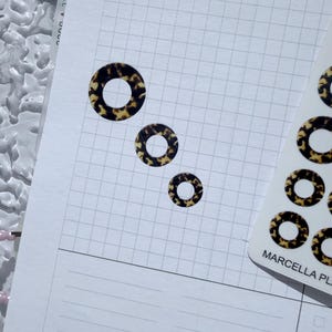 Tortoise Shell Ring Stickers | Translucent Planner Decor (48 Count)