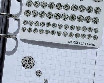 Translucent Tortoise Shell Circle Round Planner Stickers | Neutral Functional Decorative Dots