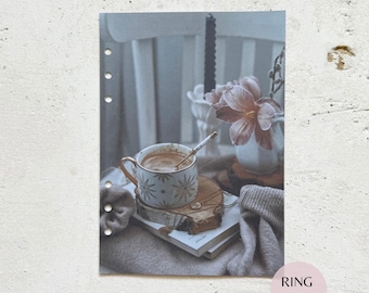 Coffee Chai Latte Planner Dashboard | Overlay Insert | Minimal Divider for A5 A6 LV Personal Filofax and Disc Bound Planners