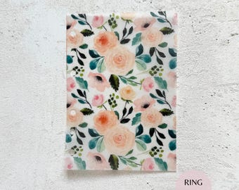 Floral Peach Rose Vellum Dashboard for Planner | Journal | Disc | Ring | Divider | Minimalist | Pencil Board