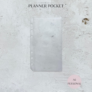 Panel de planificación de un solo bolsillo esmerilado / Inserto personal minimalista A6 / Separador transparente / Accesorio de agenda de anillas