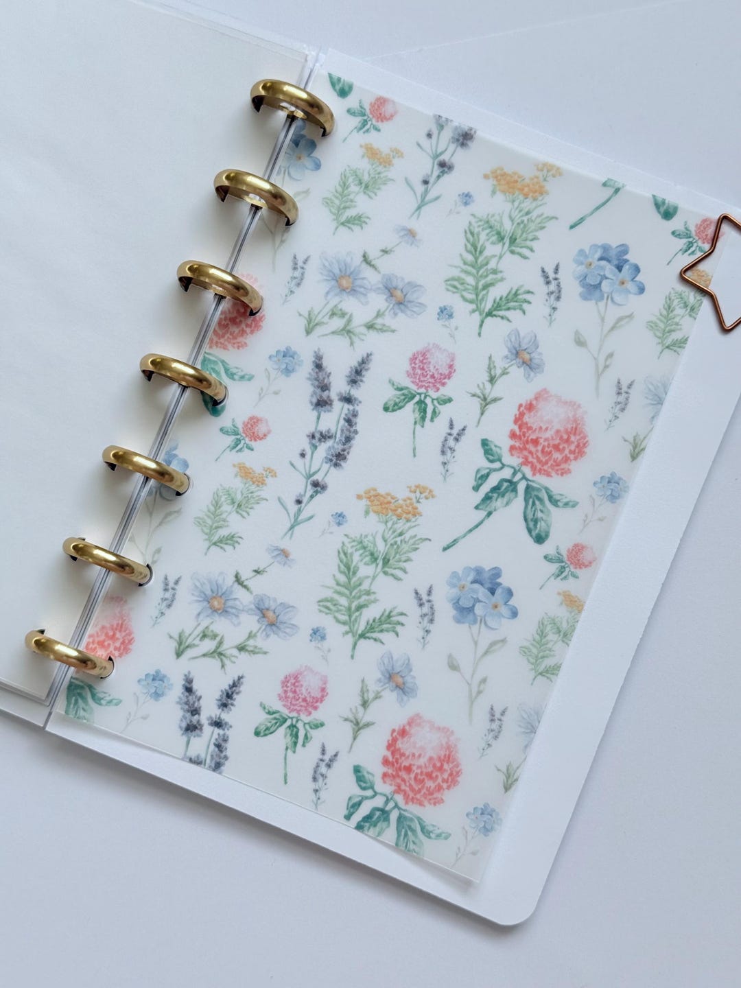 Floral Rose Vellum | Dashboard for Planner | Journal | Disc | Ring ...