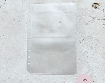 A5 Planner Pocket Insert, Frosted 2 Pocket, Ring Planner Storage, Clear A5 Binder Pocket, Planner Accessory