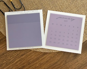 Purple Rain Transparent Sticky Notes – Waterproof, Repositionable Memo Pads for Journals