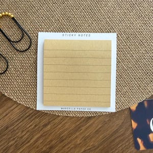 Kraft Lined Paper Sticky Notes – Repositionable Memo Pads for Planner and Journals