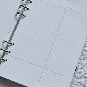 Notes Printed Planner Inserts | Dashboard for Planner | Journal | A5 Ring | Minimalist