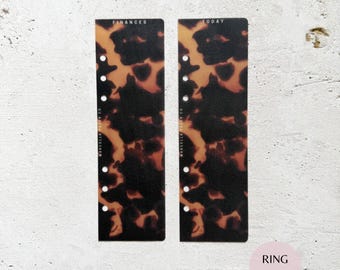 Tortoise Shell Vellum Planner Page Marker | A5 A6 Personal Ring Budget Binder Accessory