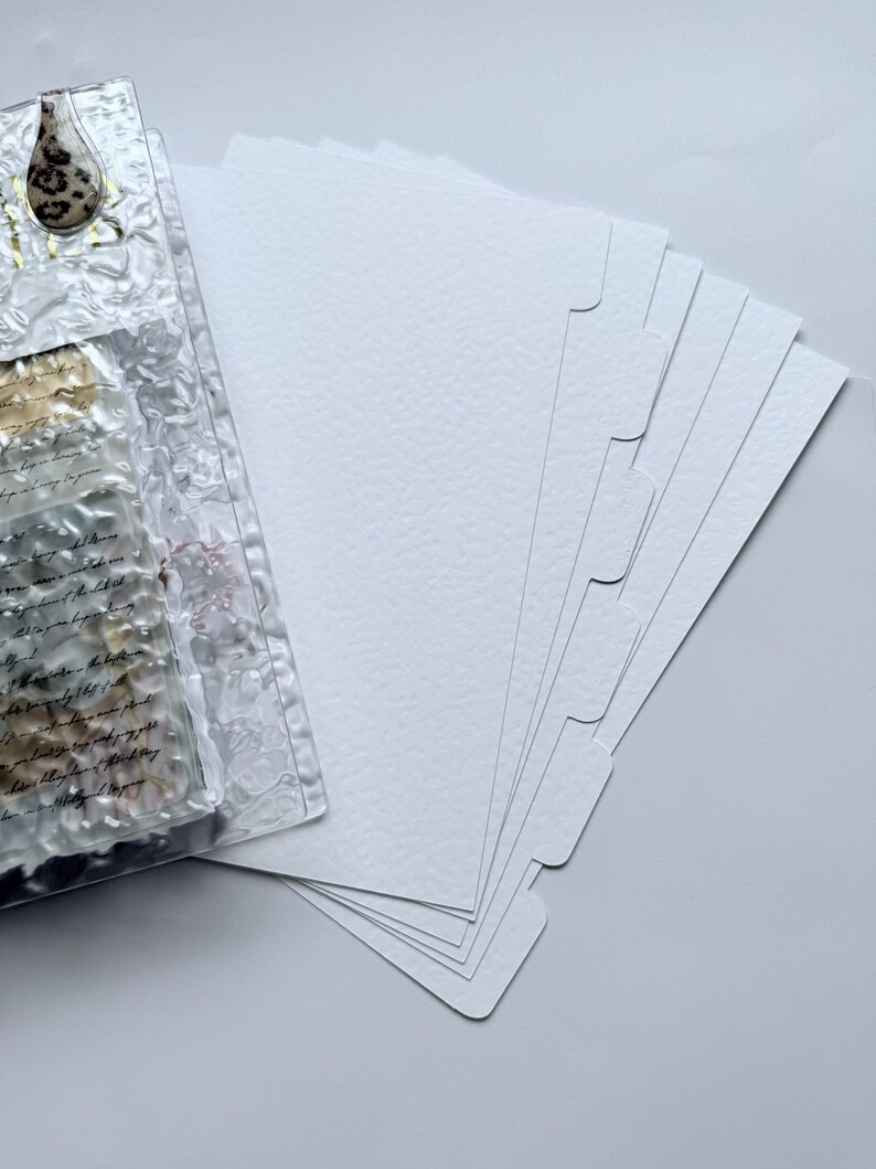 Hammered White Card Planner Dividers | Customizable Ring Planner Tabs ...