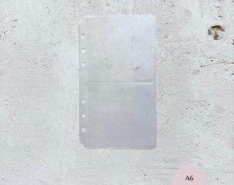 Frosted Pocket Planner Dashboard | Minimal A6 Personal 2 Pocket Insert | Transparent Divider | Ring Planner Accessory