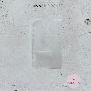 Matowy planer z 3 kieszeniami | Minimalistyczna wkładka A6 | Przezroczysta przekładka | Akcesorium do planera pierścieniowego