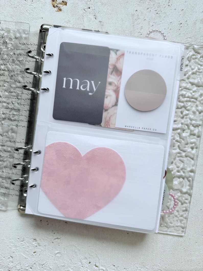 A5 Planner Pocket Insert, Frosted 3 Pocket, Ring Planner Storage, Clear A5 Binder Pocket, Planner Accessory image 5