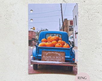 Pumpkin Truck Photo Planner Dashboard | Overlay Insert | Minimal Divider for A5 A6 LV Personal Filofax and Disc Bound Planners