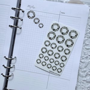 Beige Tortoise Shell Ring Stickers | Translucent Planner Accents (2 Sheets)