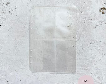 A5 Planner Pocket Insert, Frosted 4 Pocket, Ring Planner Storage, Clear A5 Binder Pocket, Planner Accessory