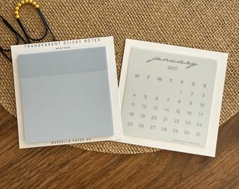 Heather Transparent Sticky Notes – Waterproof, Repositionable Memo Pads for Journals