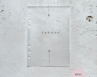 Inbox Vellum Planner Dashboard | Transparent Overlay Insert | Minimal Divider for A5 A6 LV Personal Filofax and Disc Bound Planners