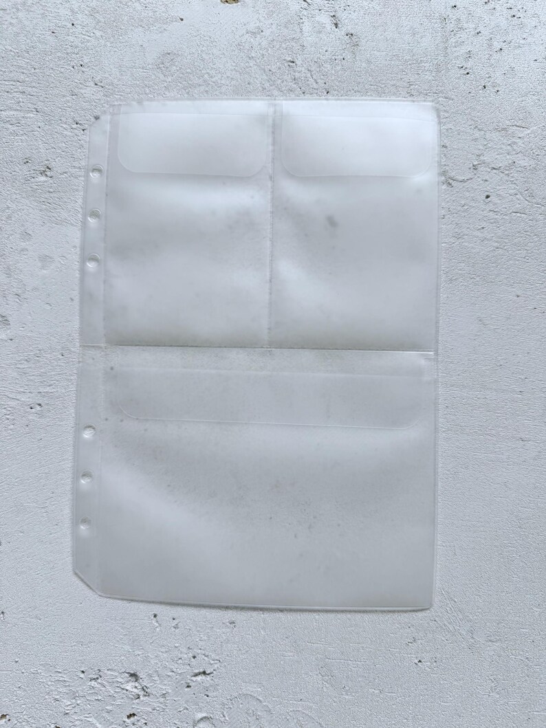 A5 Planner Pocket Insert, Frosted 3 Pocket, Ring Planner Storage, Clear A5 Binder Pocket, Planner Accessory image 3