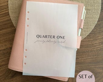 Set of 4 Vellum Planner Dashboard | Transparent Overlay Insert | Minimal Divider for A5 A6 LV Personal Filofax and Disc Bound Planners